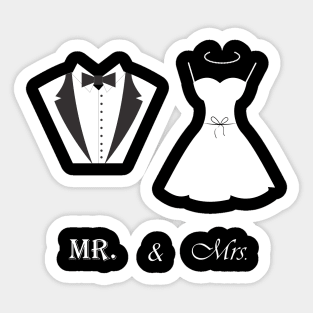 Wedding day Mr and Mrs Sticker